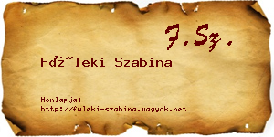 Füleki Szabina névjegykártya
